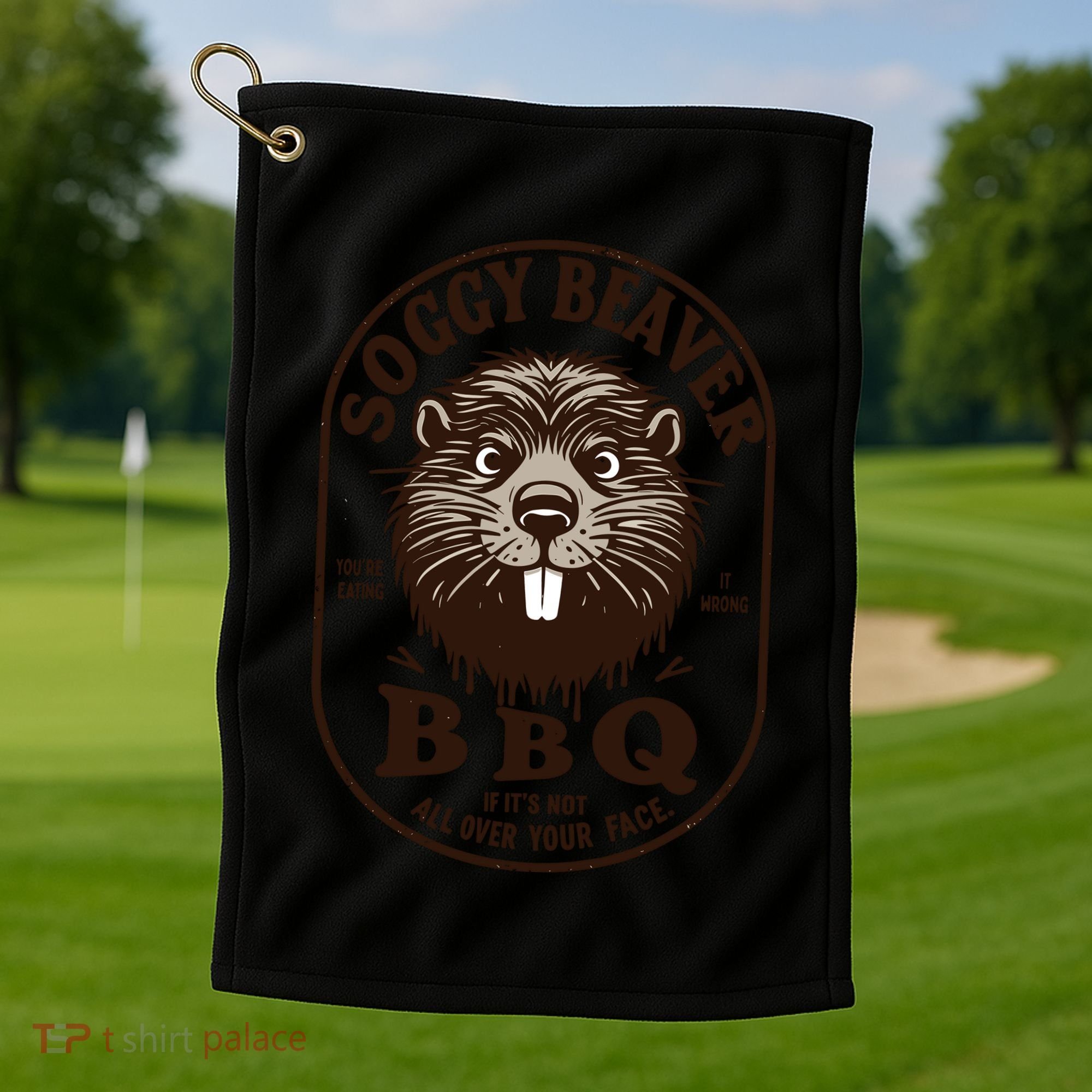 Soggy Beaver Bbq If ItS Not All Over Your Face Golf Towel