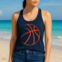 Silhouette Ball Basketball Player Sports Lover Hoop Women's Tank Top thumb 2