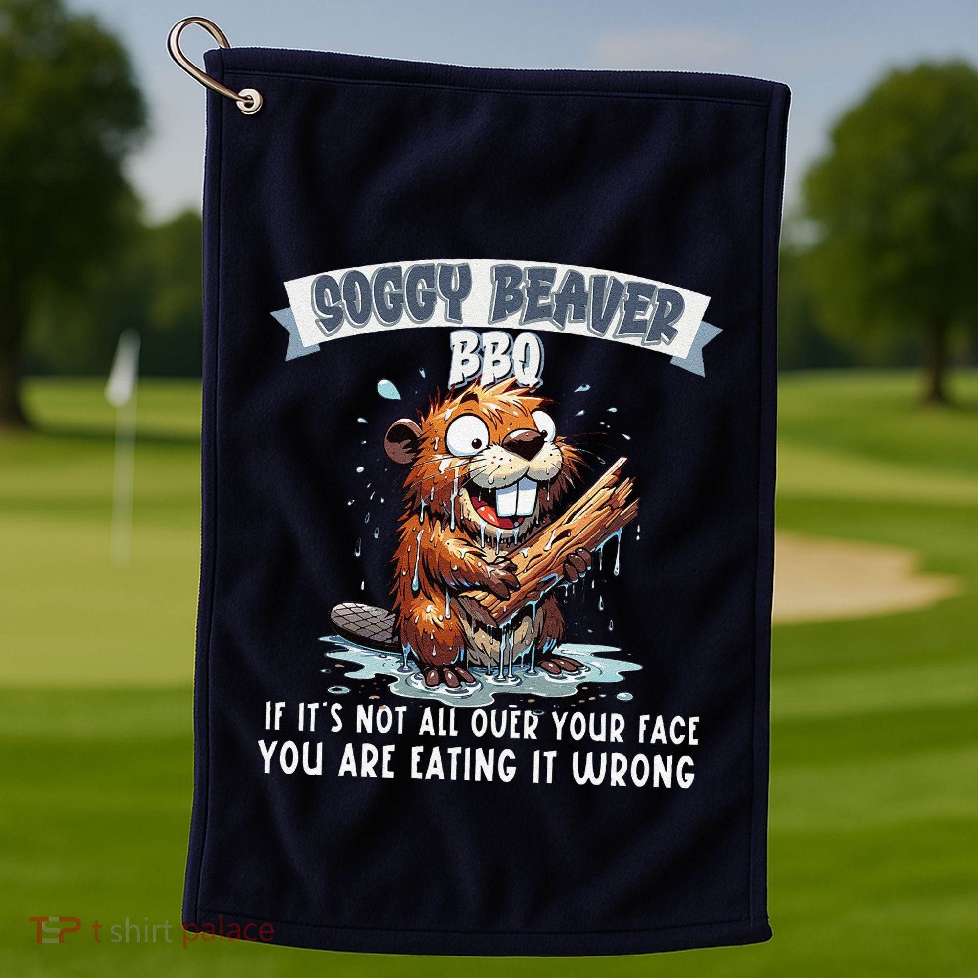 Soggy Beaver Bbq If ItS Not All Over Your Face Golf Towel