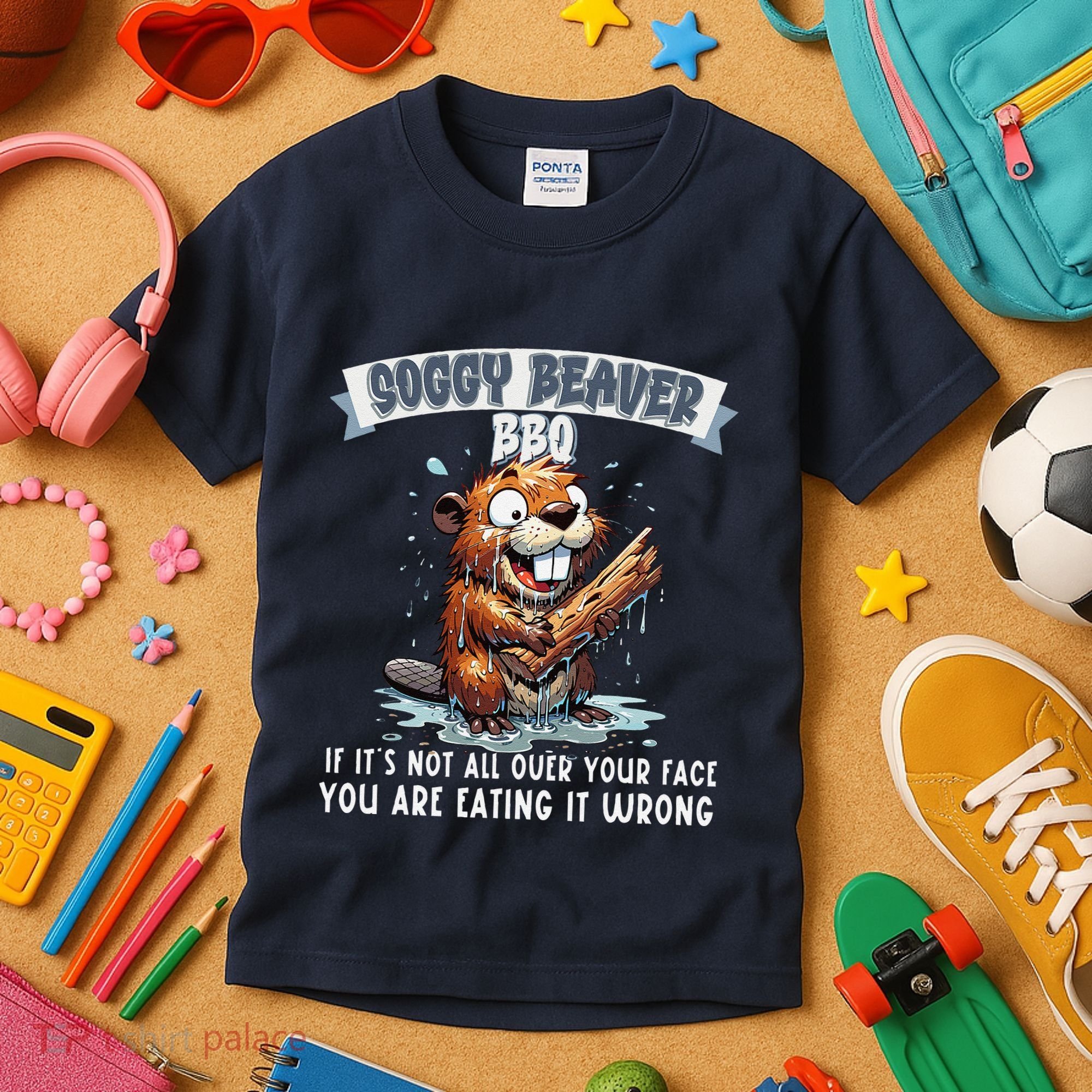 Soggy Beaver Bbq If ItS Not All Over Your Face Kids T-Shirt