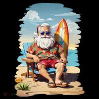 Santa Beach Bum Women's Hoodie thumb 2