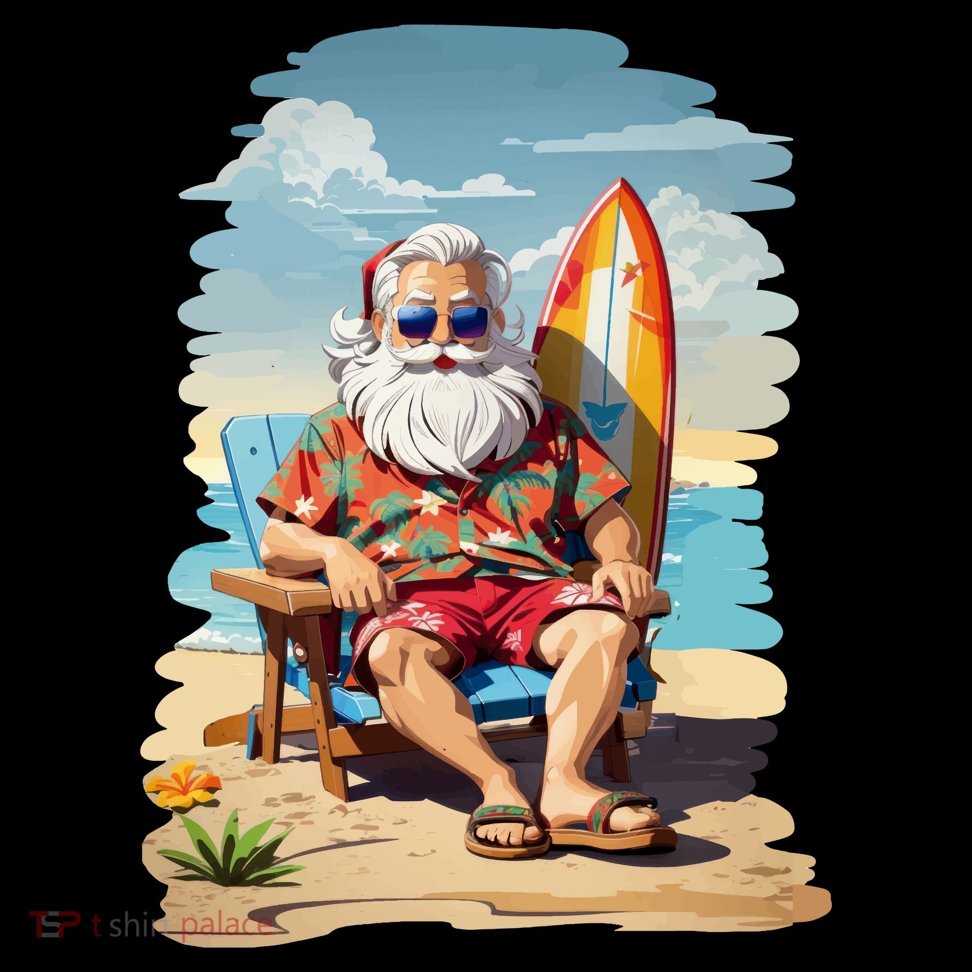 Santa Beach Bum Women's Hoodie