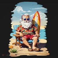 Santa Beach Bum Ornament thumb 1