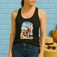 Santa Beach Bum Women's Tank Top thumb 2