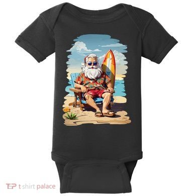 Santa Beach Bum Baby Bodysuit