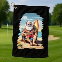 Santa Beach Bum Golf Towel thumb 1