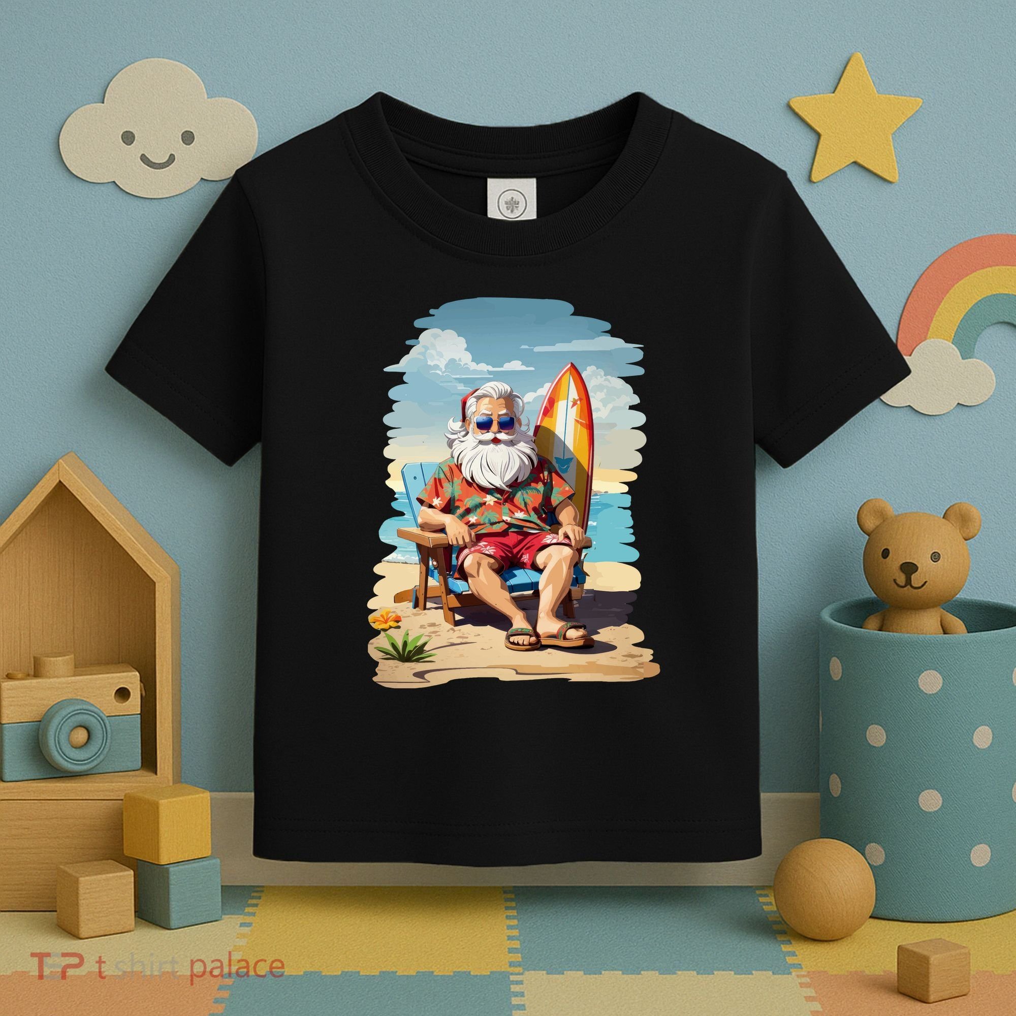 Santa Beach Bum Toddler T-Shirt