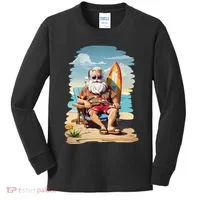 Santa Beach Bum Kids Long Sleeve Shirt thumb 0