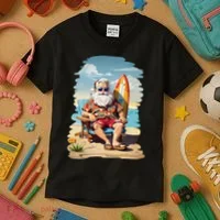 Santa Beach Bum Kids T-Shirt thumb 3