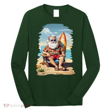 Santa Beach Bum Long Sleeve Shirt