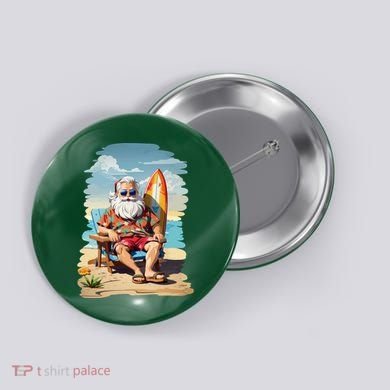 Santa Beach Bum Button