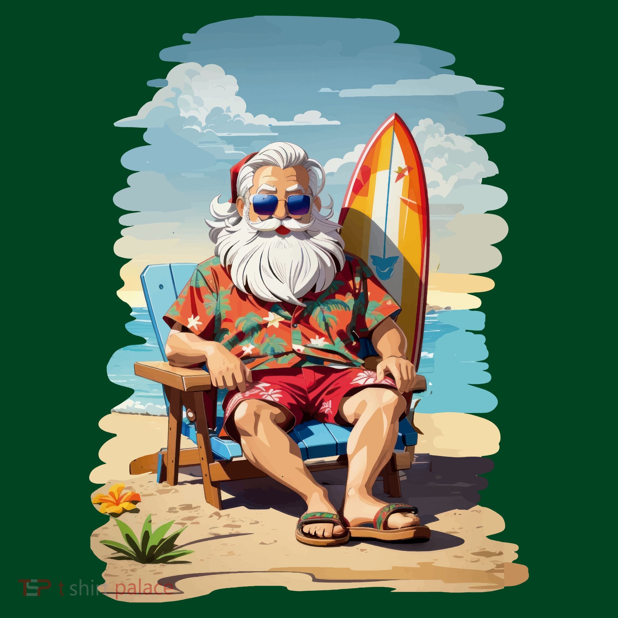 Santa Beach Bum Mousepad