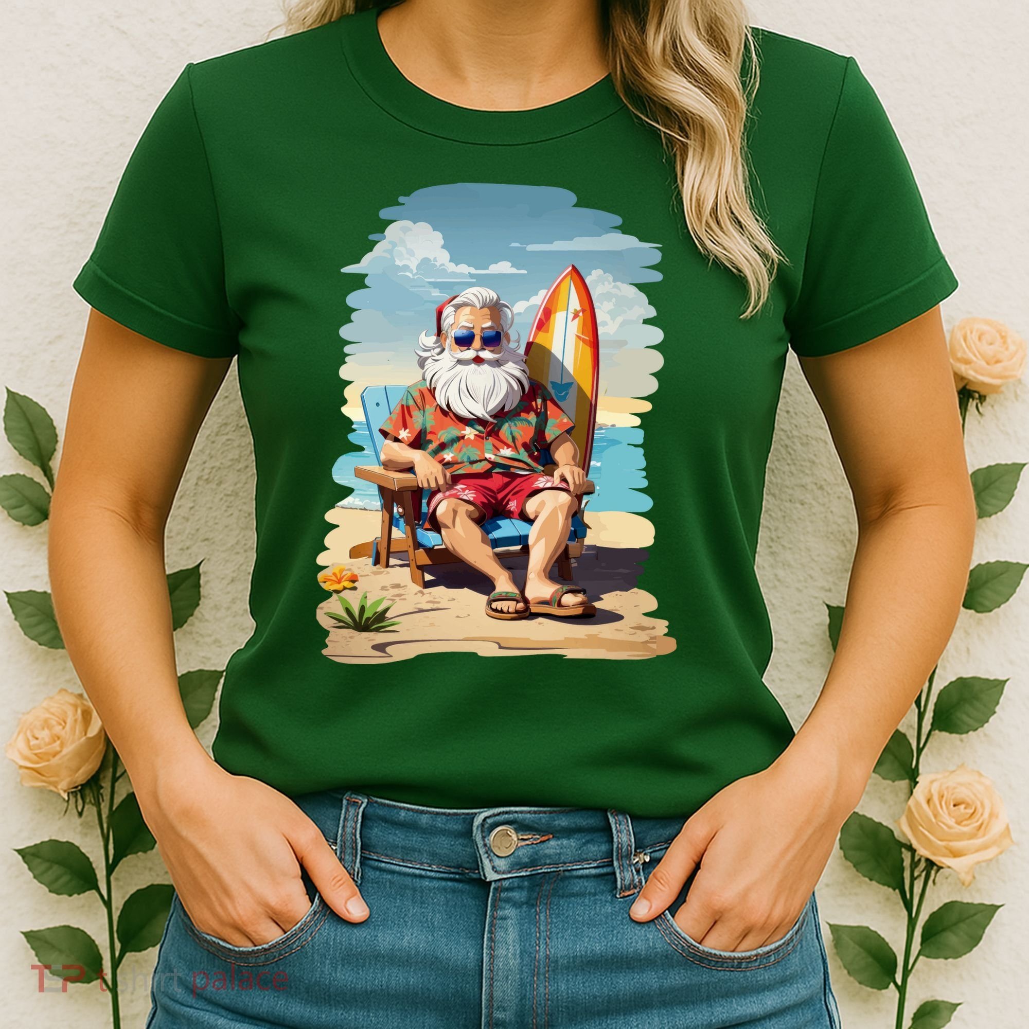 Santa Beach Bum Women's T-Shirt