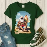 Santa Beach Bum Women's T-Shirt thumb 3