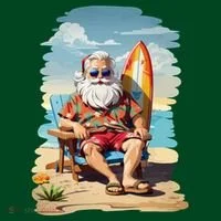 Santa Beach Bum Women's T-Shirt thumb 6