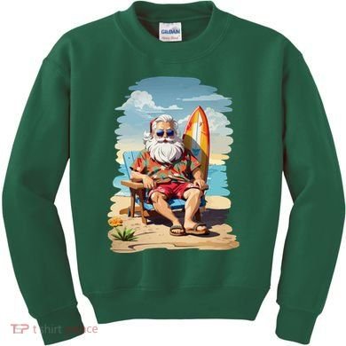 Santa Beach Bum Kids Sweatshirt