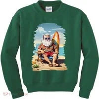 Santa Beach Bum Kids Sweatshirt thumb 0