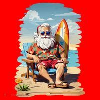 Santa Beach Bum Santa Hat thumb 1