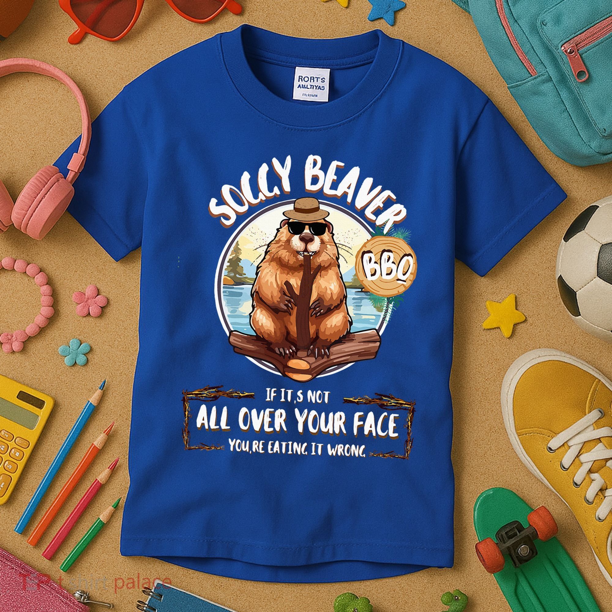 Soggy Beaver BBQ  Kids T-Shirt
