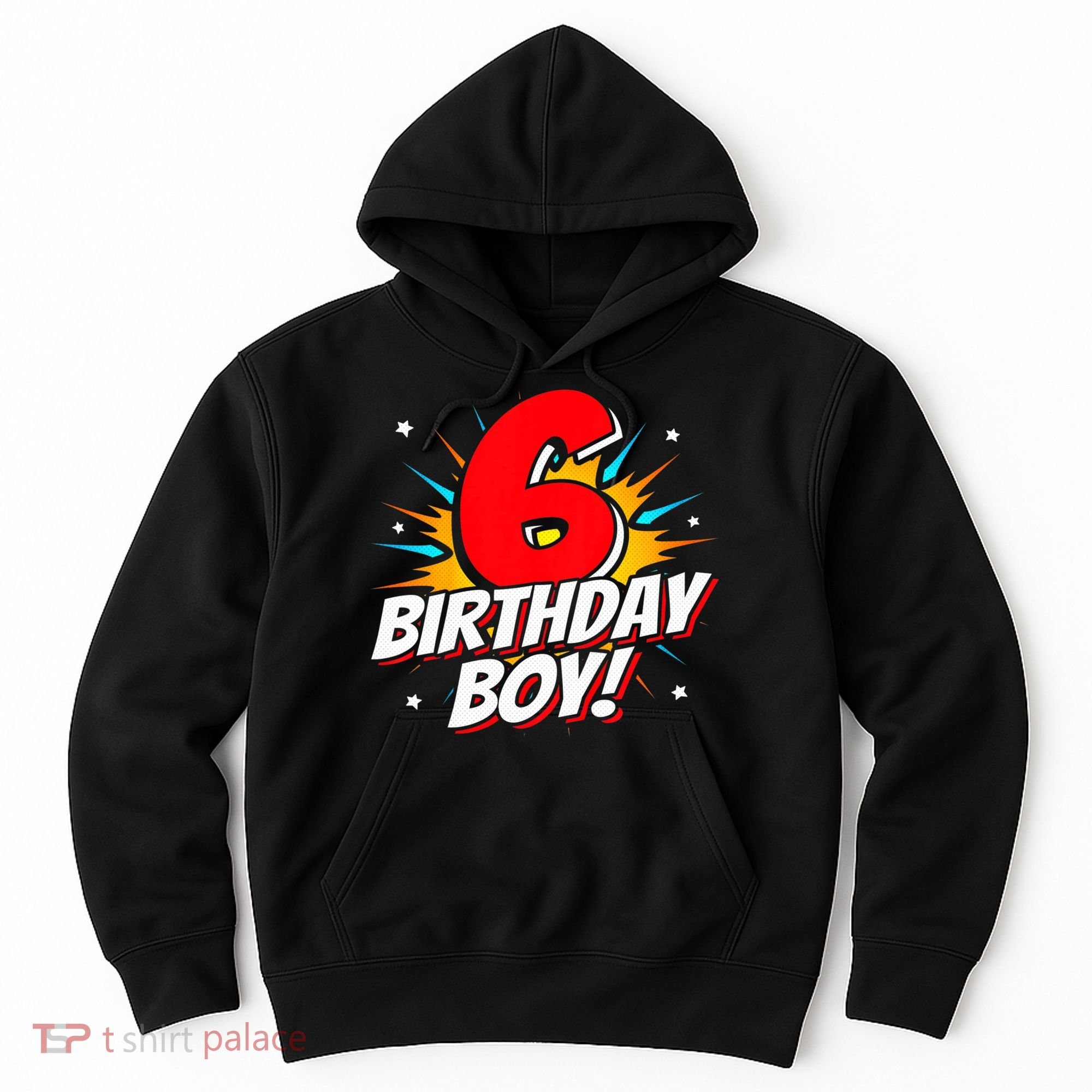 Superhero Birthday Boy Party 6 Year Old 6th Birthday Hoodie