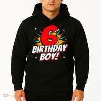 Superhero Birthday Boy Party 6 Year Old 6th Birthday Hoodie thumb 2