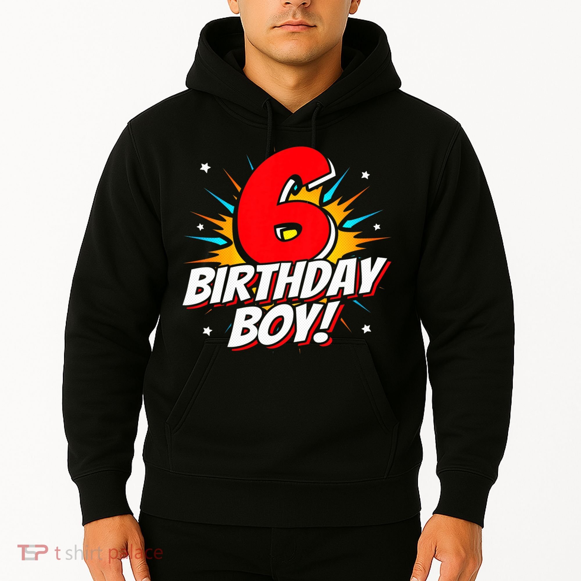 Superhero Birthday Boy Party 6 Year Old 6th Birthday Hoodie