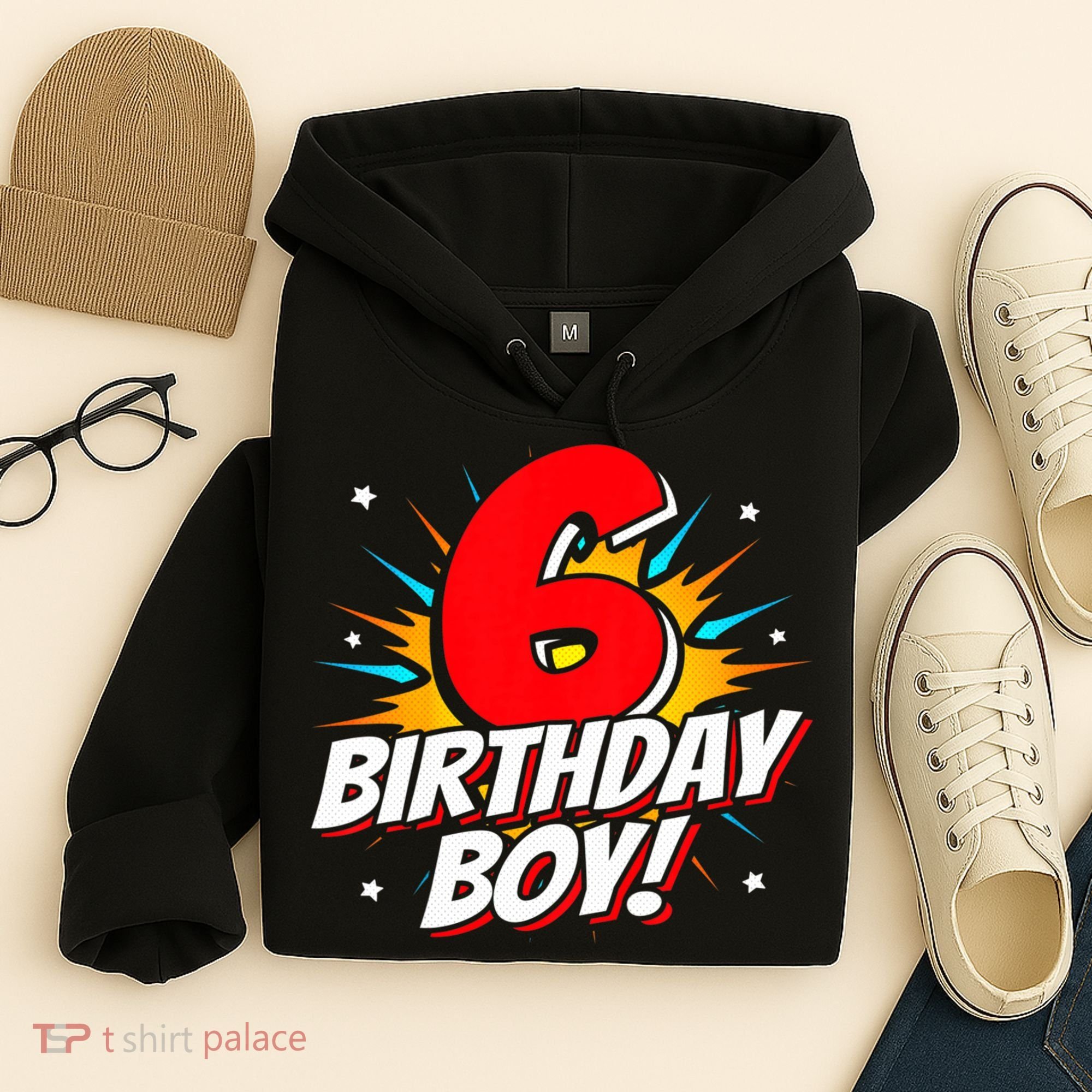 Superhero Birthday Boy Party 6 Year Old 6th Birthday Hoodie