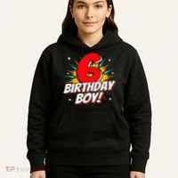 Superhero Birthday Boy Party 6 Year Old 6th Birthday Hoodie thumb 5