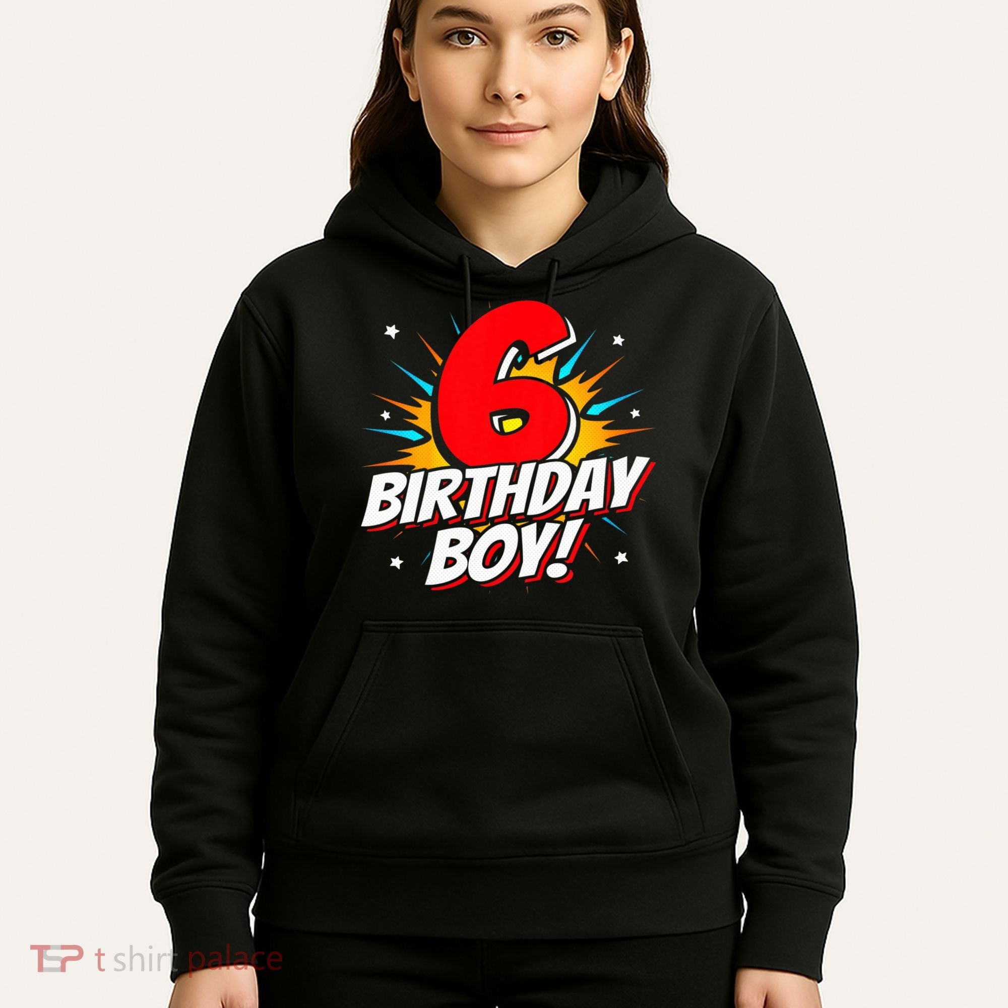 Superhero Birthday Boy Party 6 Year Old 6th Birthday Hoodie