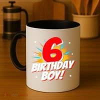 Superhero Birthday Boy Party 6 Year Old 6th Birthday Coffee Mug thumb 4