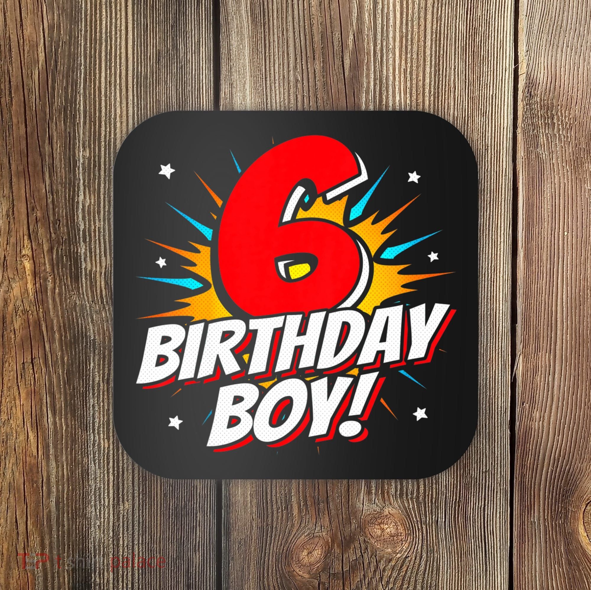 Superhero Birthday Boy Party 6 Year Old 6th Birthday Coaster
