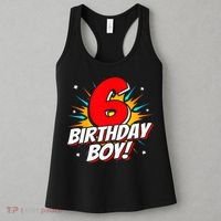 Superhero Birthday Boy Party 6 Year Old 6th Birthday Women's Tank Top thumb 3