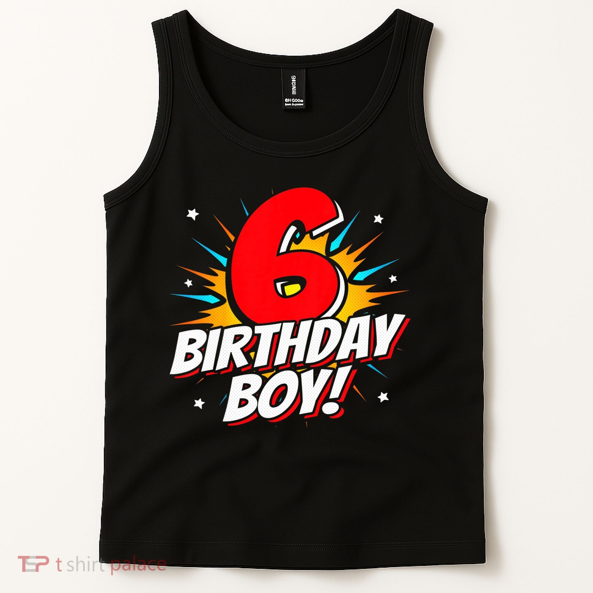 Superhero Birthday Boy Party 6 Year Old 6th Birthday Tank Top