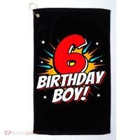 Superhero Birthday Boy Party 6 Year Old 6th Birthday Golf Towel thumb 0
