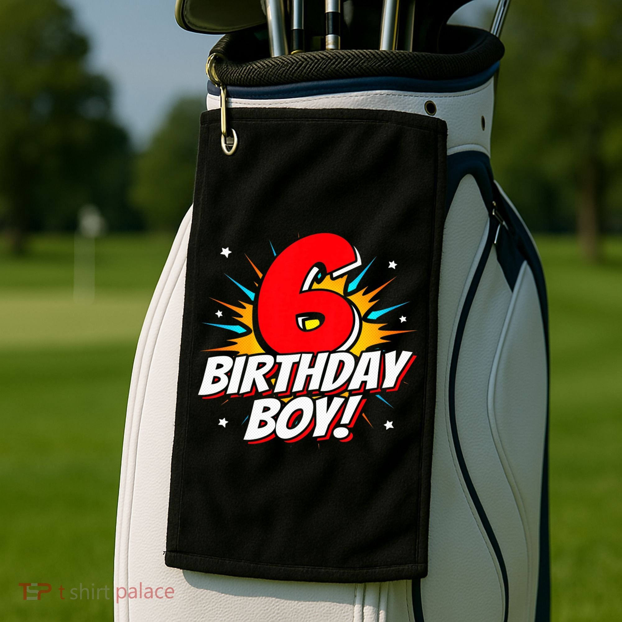 Superhero Birthday Boy Party 6 Year Old 6th Birthday Golf Towel