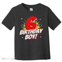 Superhero Birthday Boy Party 6 Year Old 6th Birthday Toddler T-Shirt thumb 0