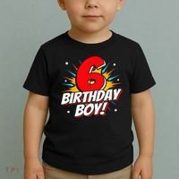 Superhero Birthday Boy Party 6 Year Old 6th Birthday Toddler T-Shirt thumb 2