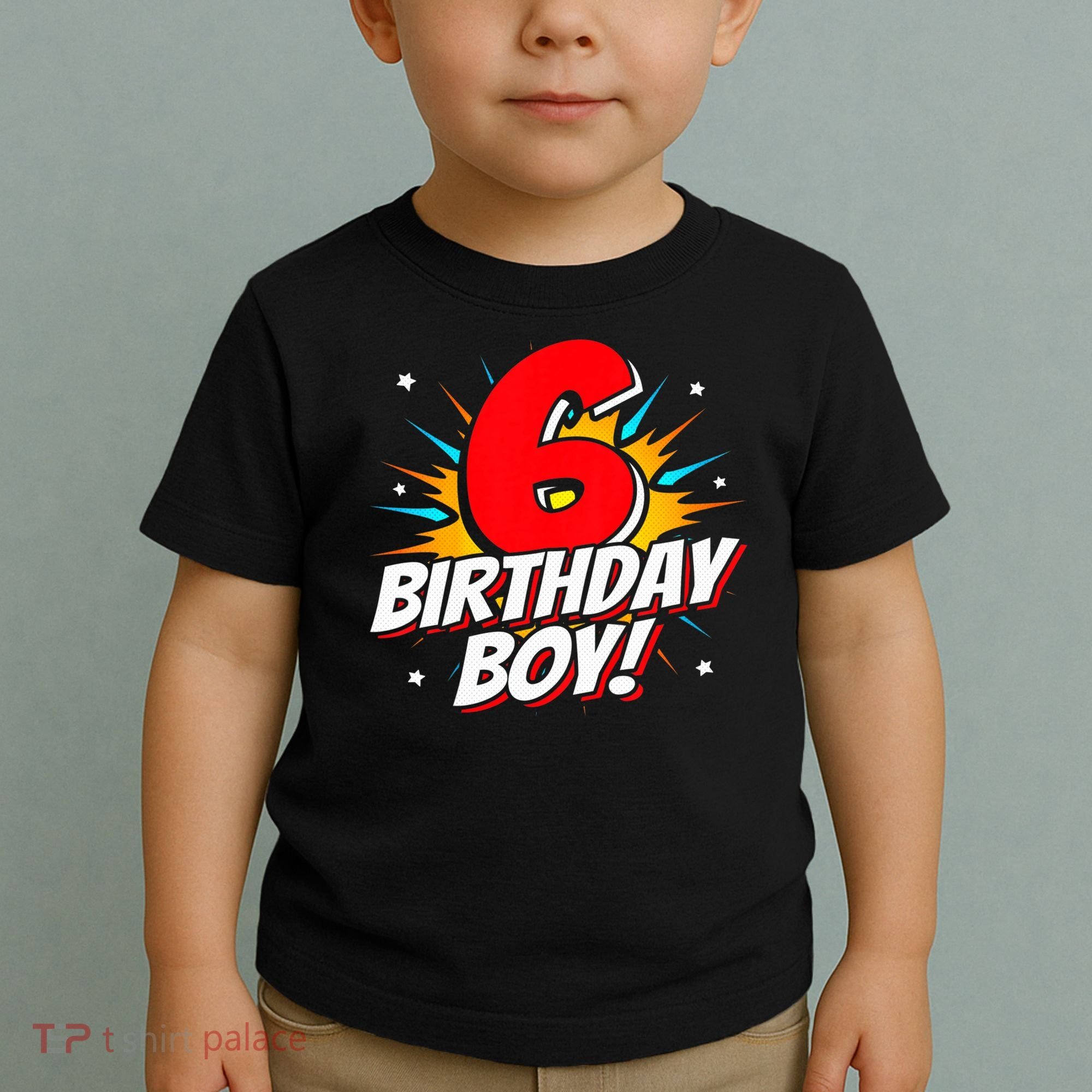 Superhero Birthday Boy Party 6 Year Old 6th Birthday Toddler T-Shirt
