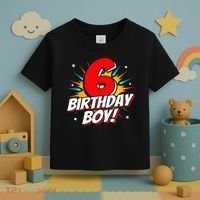 Superhero Birthday Boy Party 6 Year Old 6th Birthday Toddler T-Shirt thumb 3