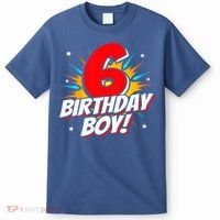 Superhero Birthday Boy Party 6 Year Old 6th Birthday T-Shirt thumb 0