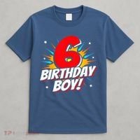Superhero Birthday Boy Party 6 Year Old 6th Birthday T-Shirt thumb 4