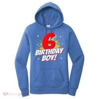 Superhero Birthday Boy Party 6 Year Old 6th Birthday Women's Hoodie thumb 0