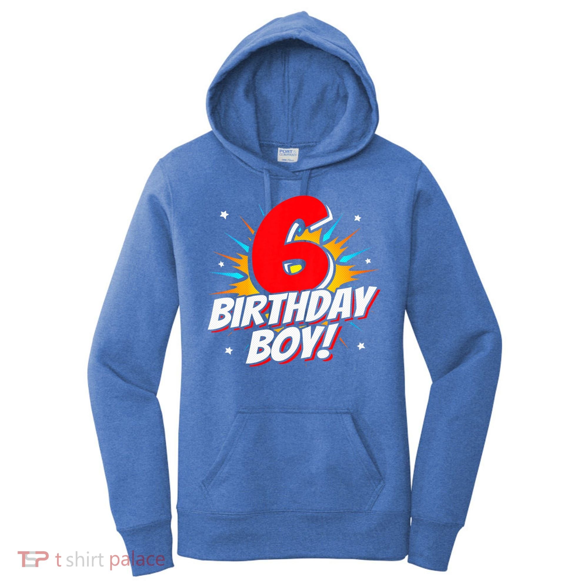 Superhero Birthday Boy Party 6 Year Old 6th Birthday Women's Hoodie
