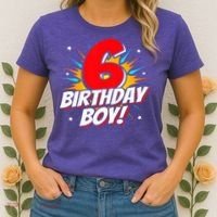 Superhero Birthday Boy Party 6 Year Old 6th Birthday Women's T-Shirt thumb 2