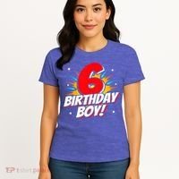 Superhero Birthday Boy Party 6 Year Old 6th Birthday Women's T-Shirt thumb 4
