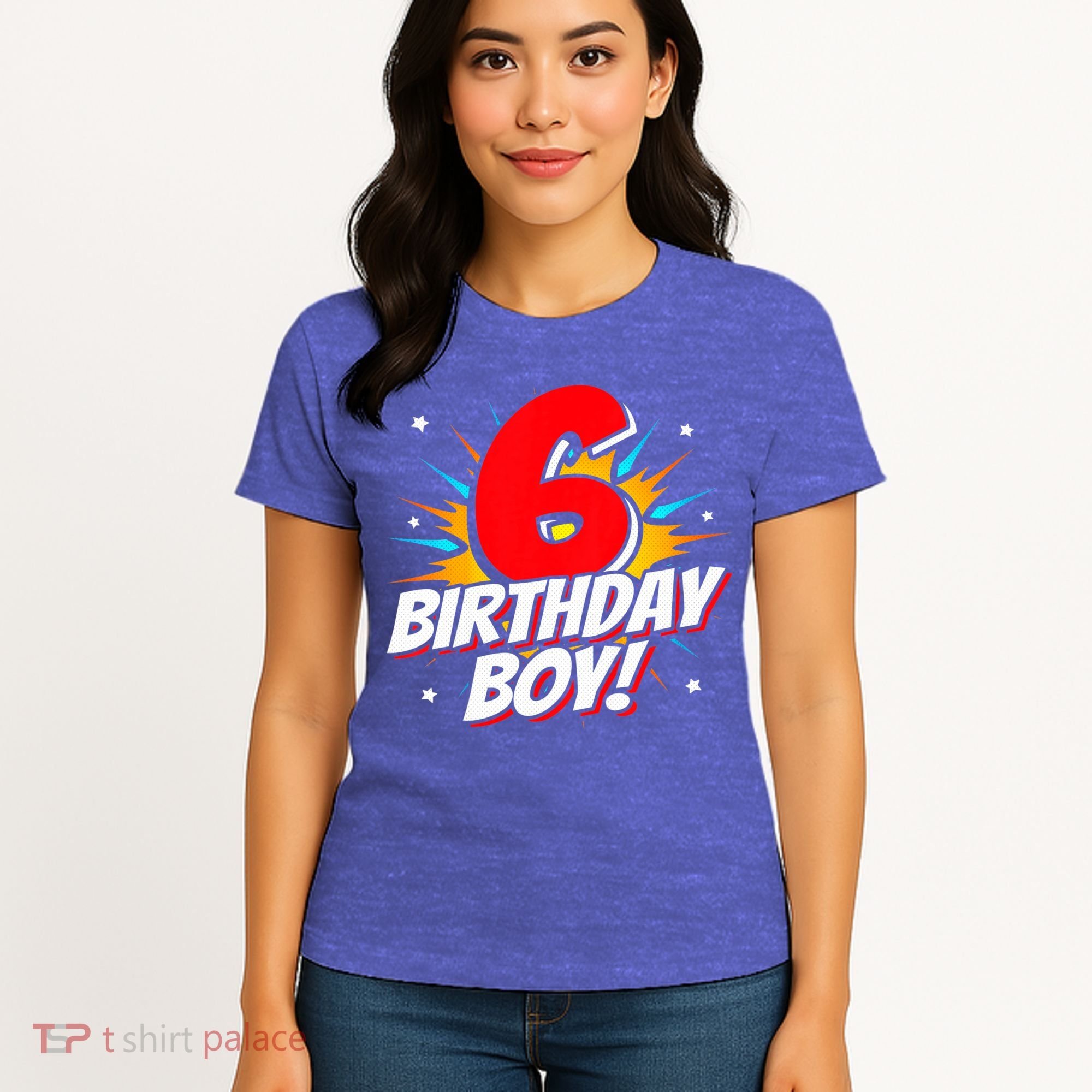Superhero Birthday Boy Party 6 Year Old 6th Birthday Women's T-Shirt