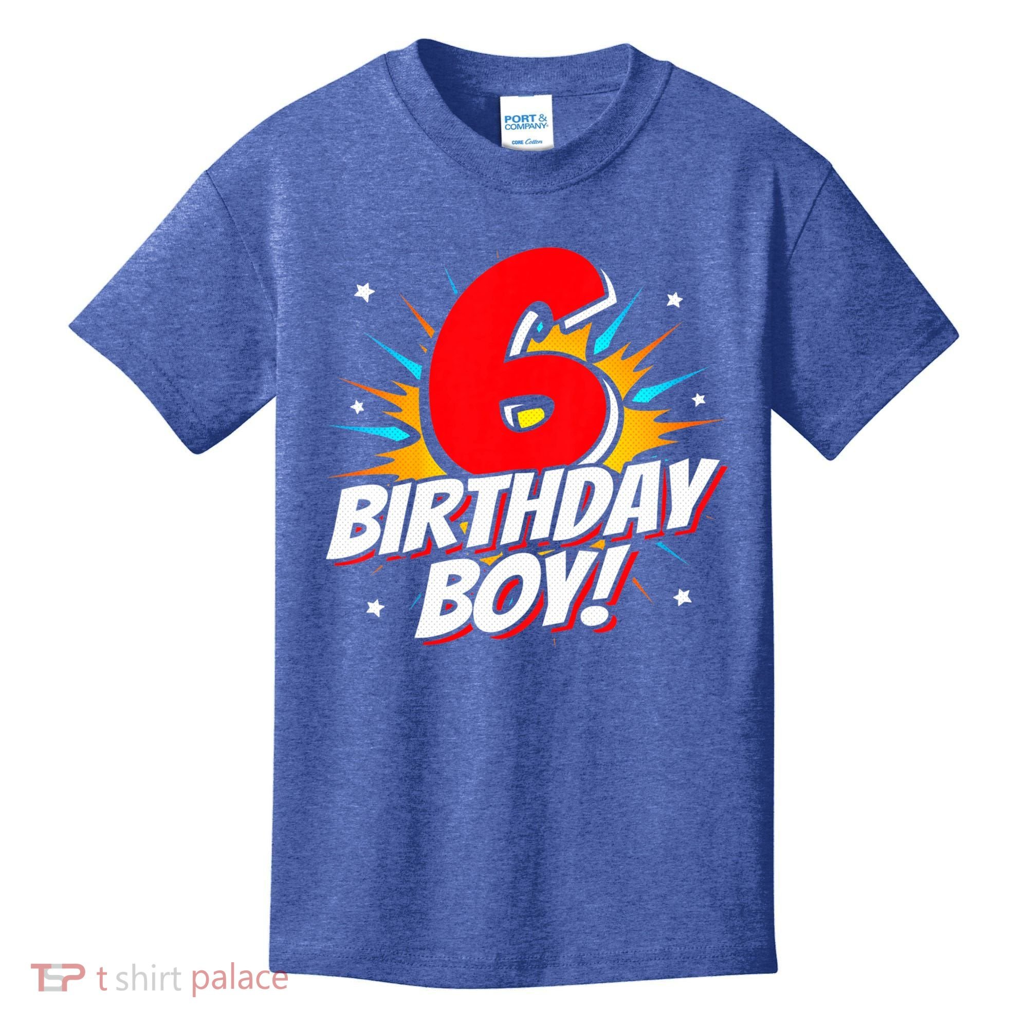 Superhero Birthday Boy Party 6 Year Old 6th Birthday Kids T-Shirt