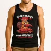 Soggy Beaver Bbq If ItS Not All Over Your Face Funny Tank Top thumb 3