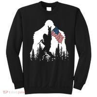 Sasquatch Believers Bigfoot Rock On Hold American Flag Sweatshirt thumb 0
