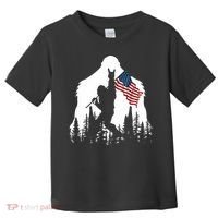 Sasquatch Believers Bigfoot Rock On Hold American Flag Toddler T-Shirt thumb 0